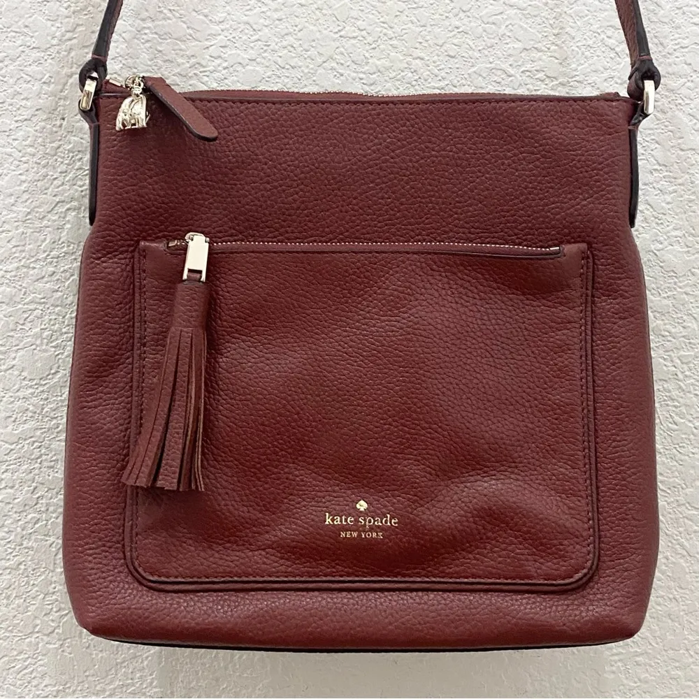 Port Brown Leather On Purpose Zip Pocket Crossbody Bag - Image 3