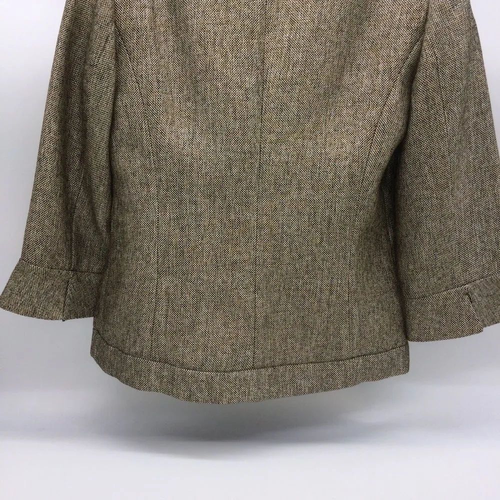 Coldwater Creek Earthy Tweed Blazer w/Metal Detailing/Metal Button 3/4 Sleeves-8 - Image 7