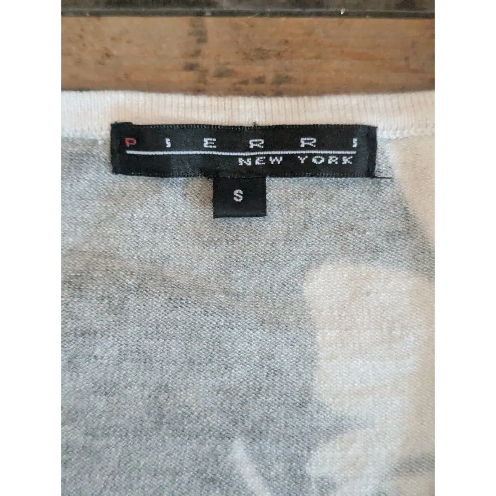 Pierri New York Black & White Abstract Floral Knit Sweater S Beaded - Image 3