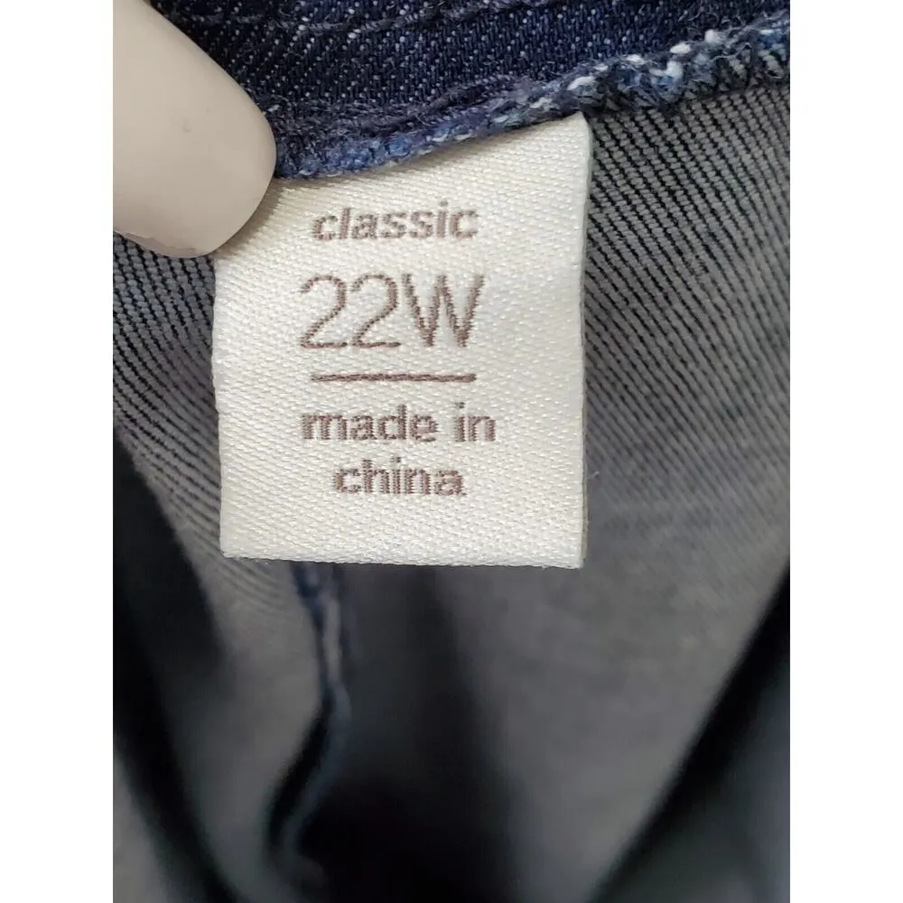 Est. 1946 Women's Blue Denim Cotton Pull On Skinny Fit Classic Jeans Pants 22W - Image 7