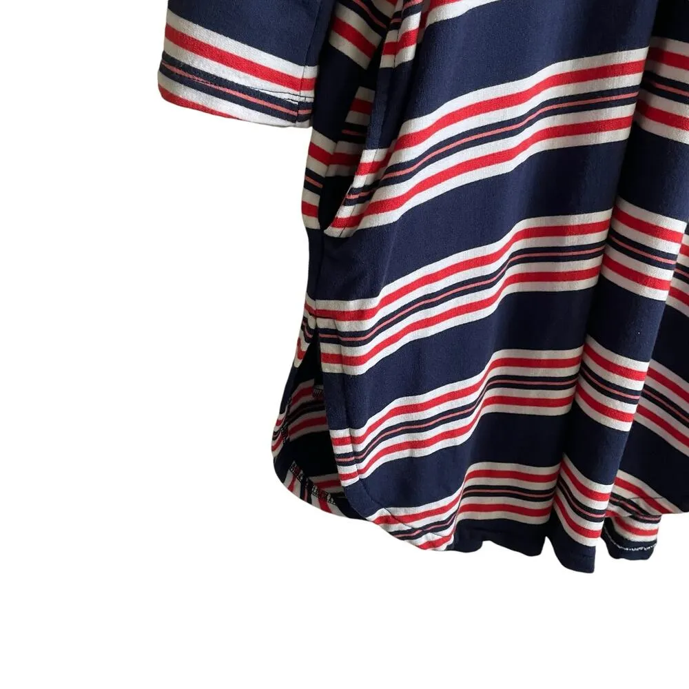 La Blanca Women Shift Dress L Sailor Striped Lace Bodice Nautical Coastal Preppy - Image 4