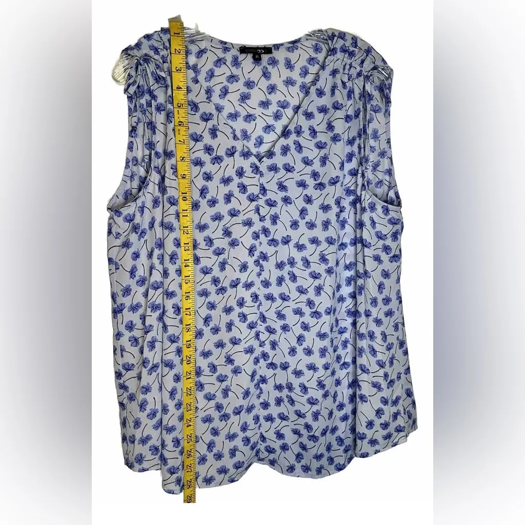 PAPERMOON Blue Floral Tank‎ Top Flowy Lightweight 2XL NWOT Plus Size - Image 3