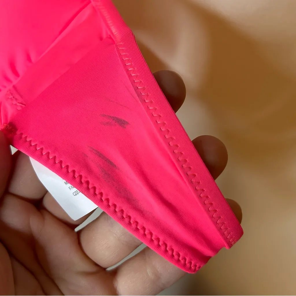 Hobie Neon Hot Pink Bikini Top Solids Push Up Ruffled Underwire Halter Medium - Image 14