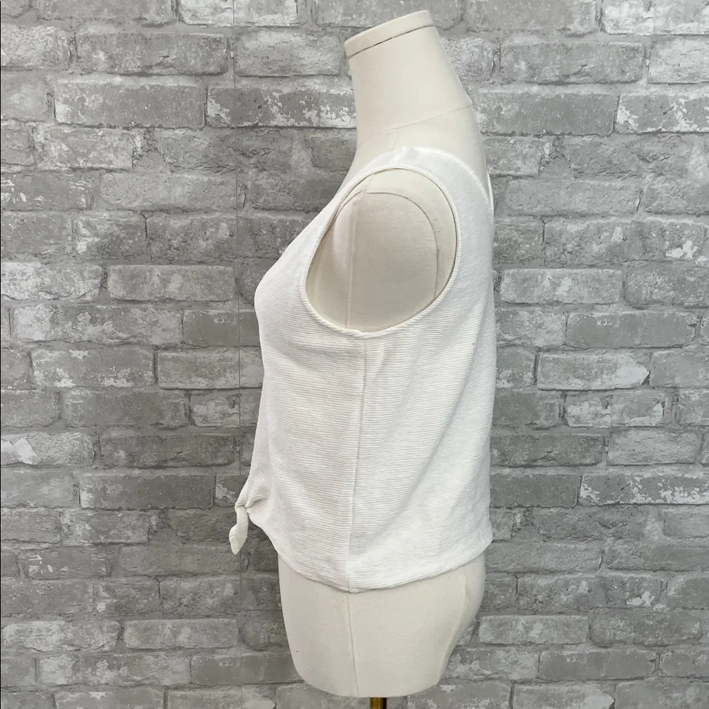Madewell Ivory Knot-Front Tank Top - Image 3