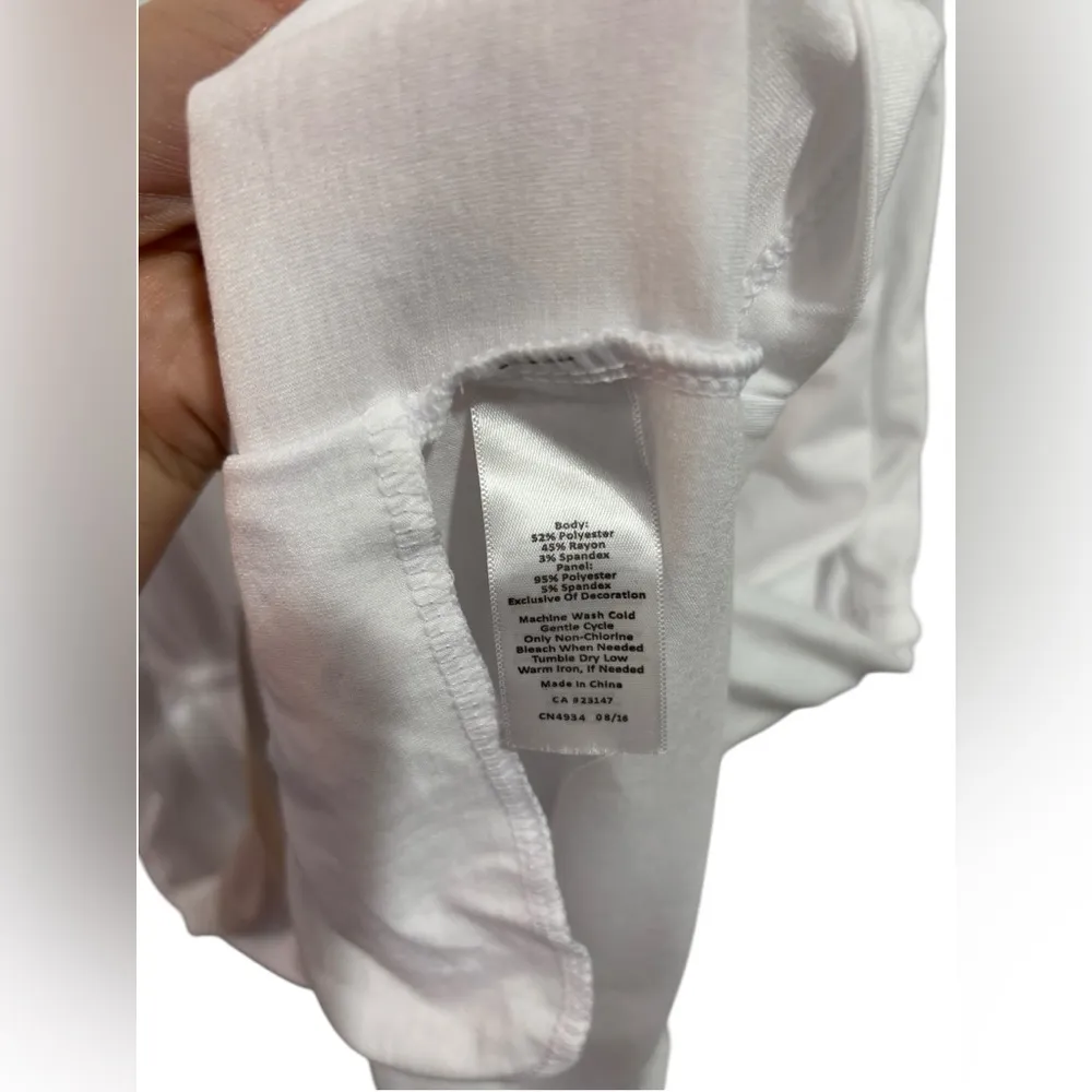 Talbots White Lace Yoke Jersey Knit Pocket Dress Medium cover up beachy summer - Image 5