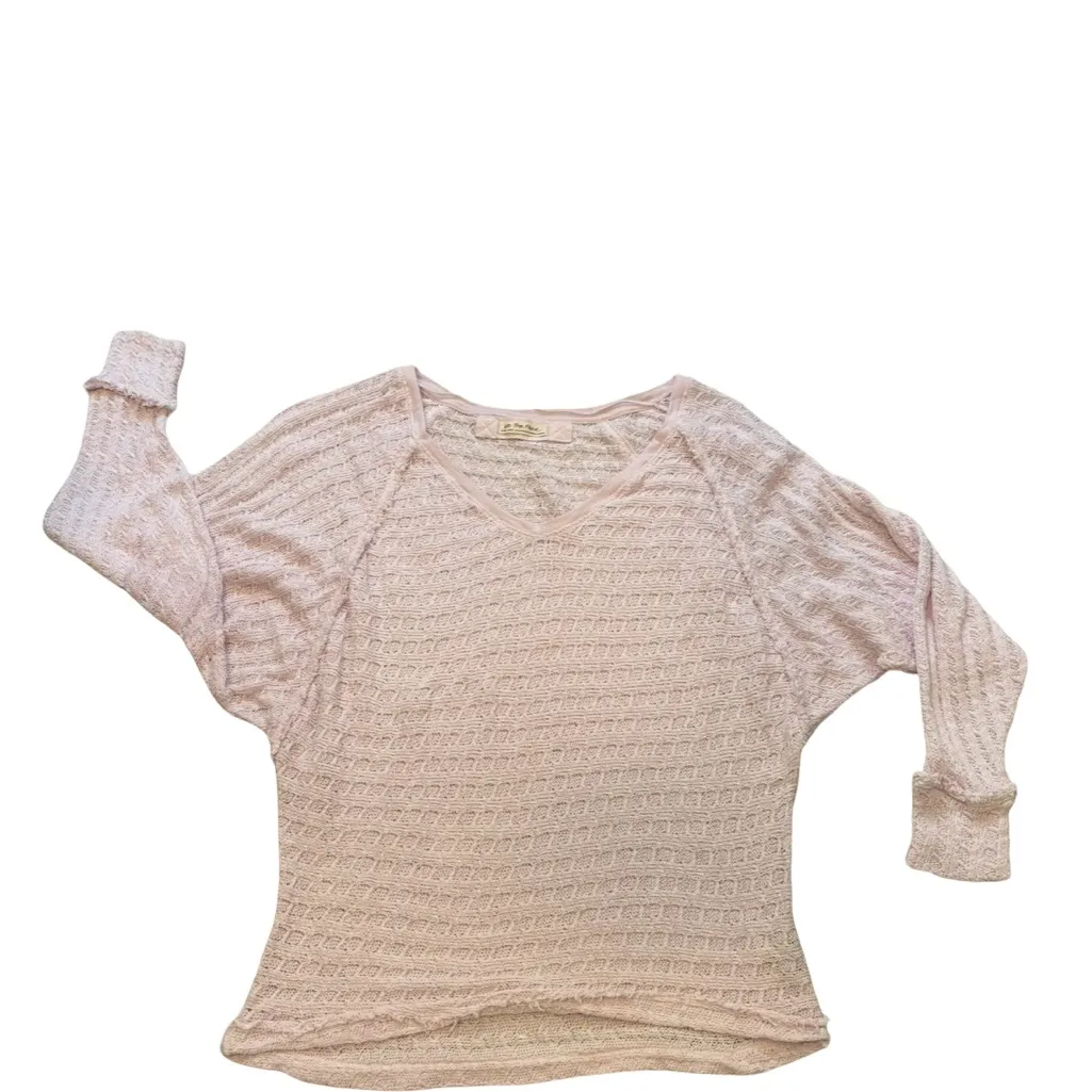 Free People We The Free Thiens Hacci Powder Pink V Neck Lightweight Sweater, XL - Image 14