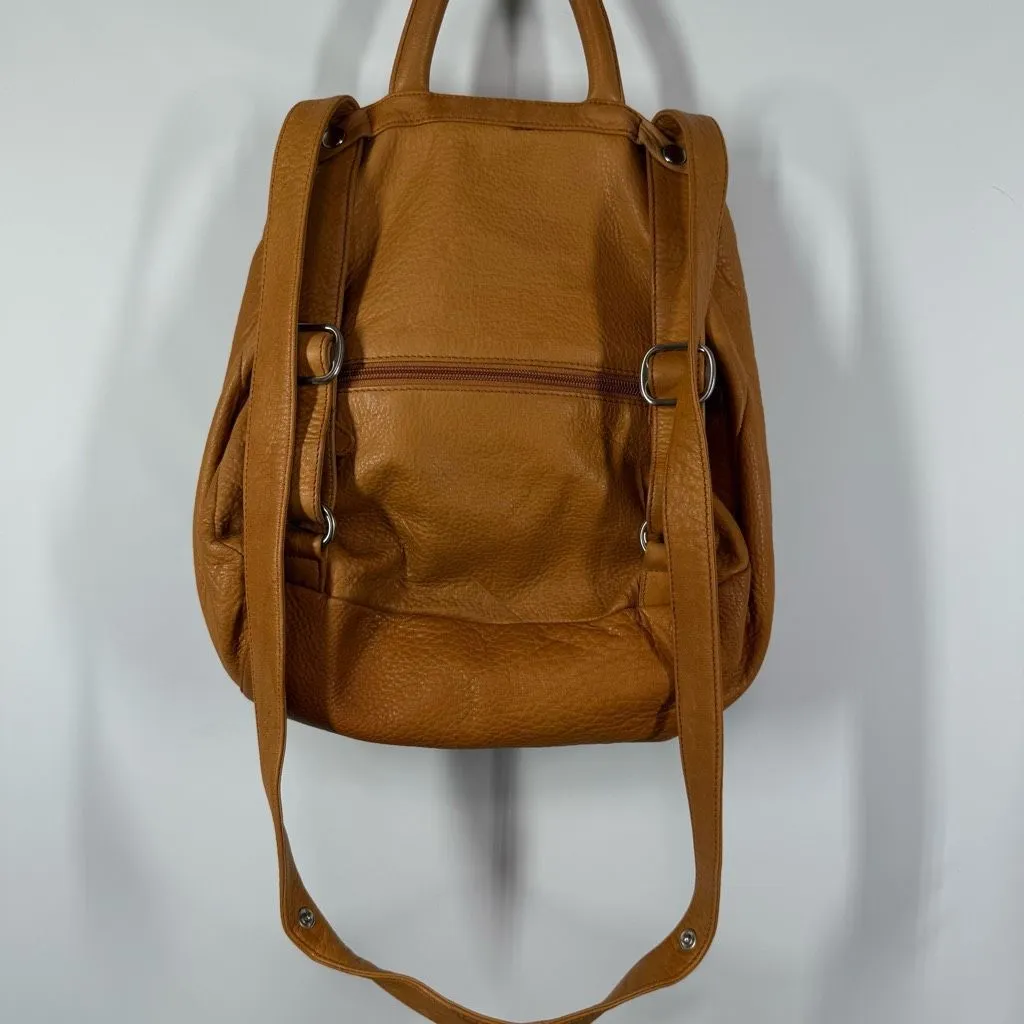 Osgoode Marley convertible backpack Crossbody Pumpkin Color leather bag 13x11" Orange - Image 11