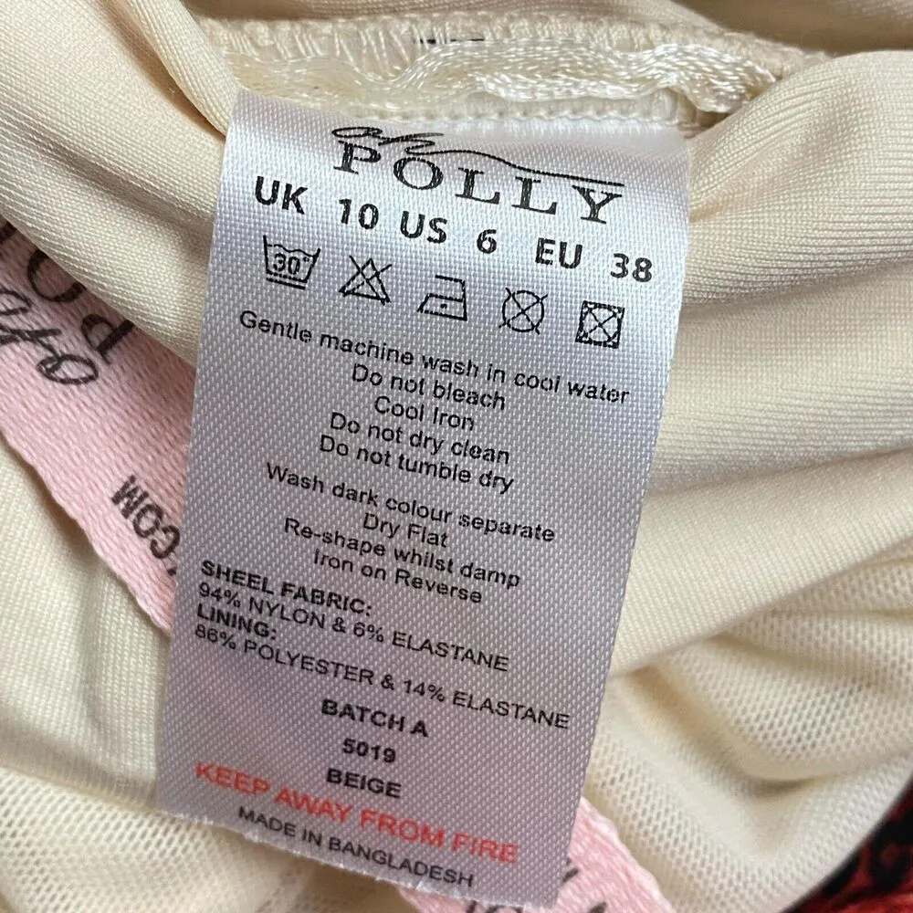 Oh Polly Yara Ruffle Mini Dress Beige Fitted Long Sleeve Women's Size 6 Clubwear - Image 9