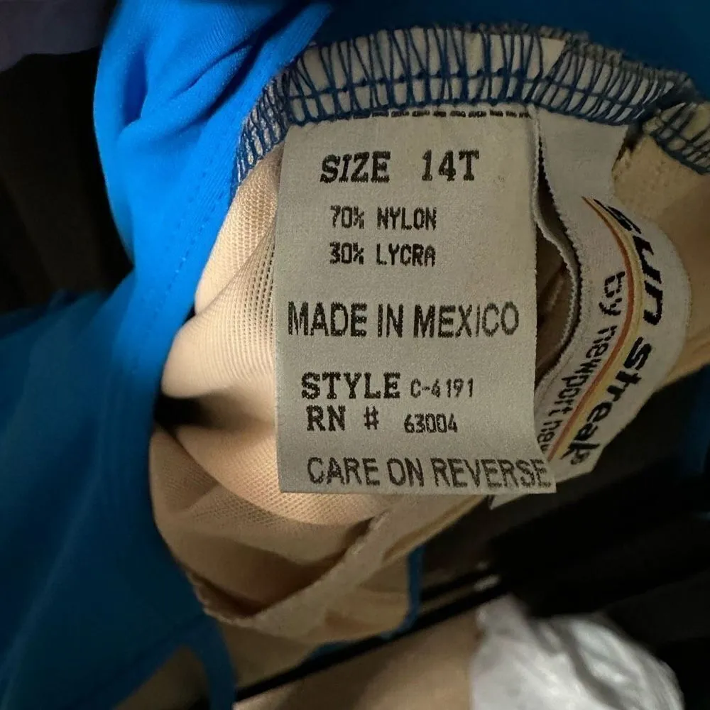 Sun Streak by Newport News Vintage Royal Blue One Piece Swimsuit - Image 8