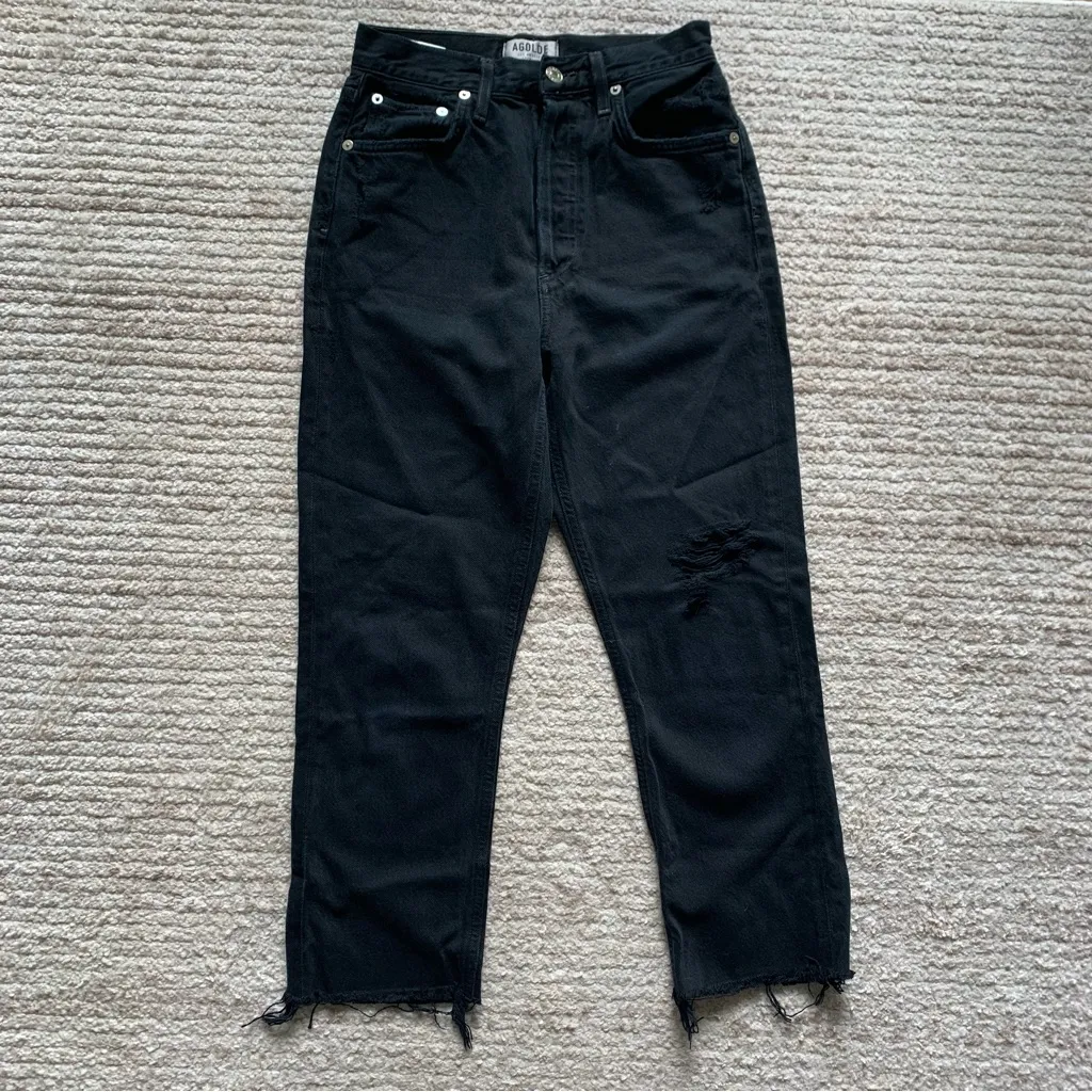 AGOLDE Riley High Rise Straight Crop Jeans - Image 2