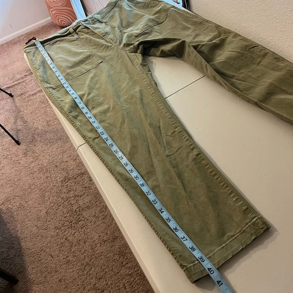Madewell Griff Tapered Fatigue Green Cropped Cargo Pants Size 34 - Image 7