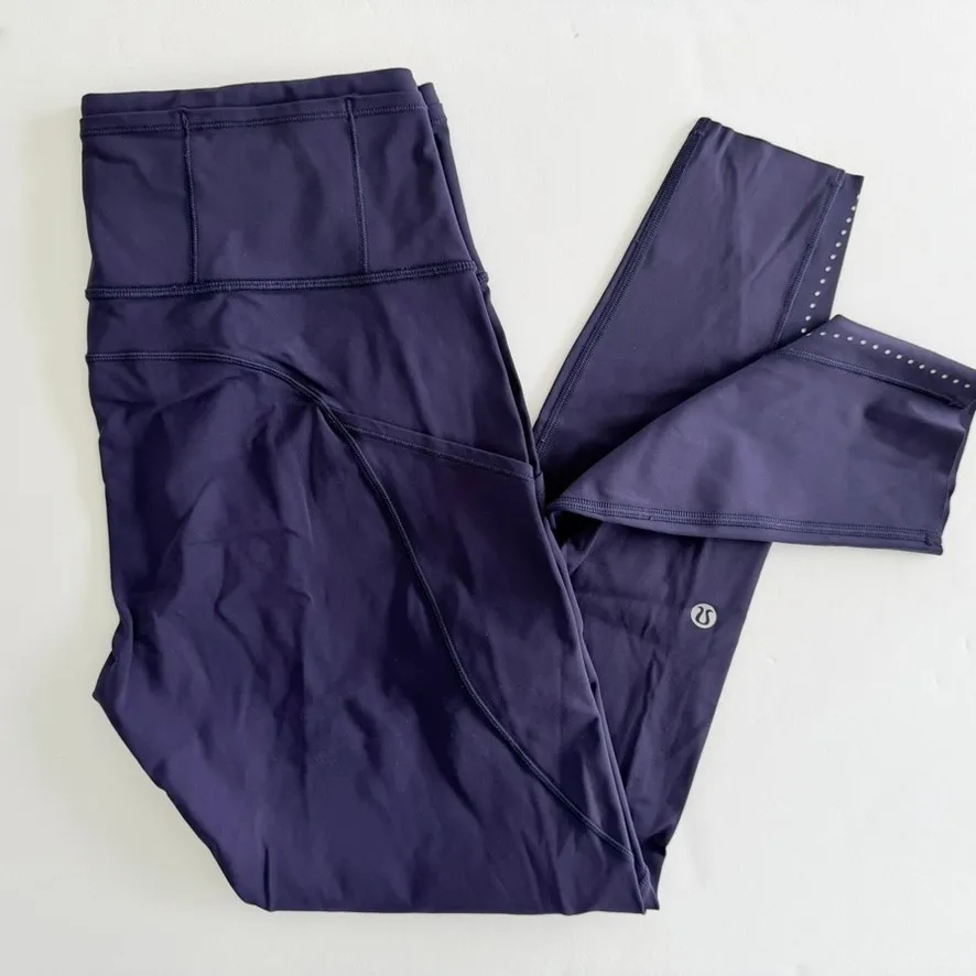 Fast & Free 7/8 Legging Size 8 Deep Phantom Purple Nulux High Rise Run Gym - Image 3