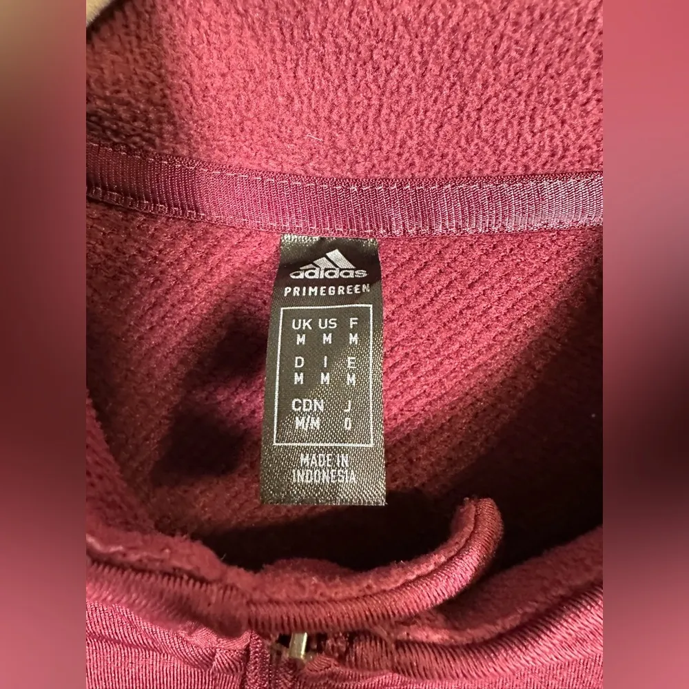 Adidas Women’s Track Jacket three back pockets‎ size medium maroon - Image 4