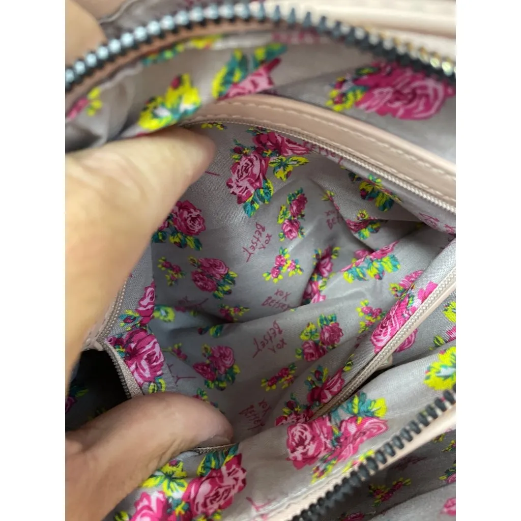 Betsey Johnson Large Blush Pink Quilted Tote Shoulder Handbag SKU 9230 - Image 14