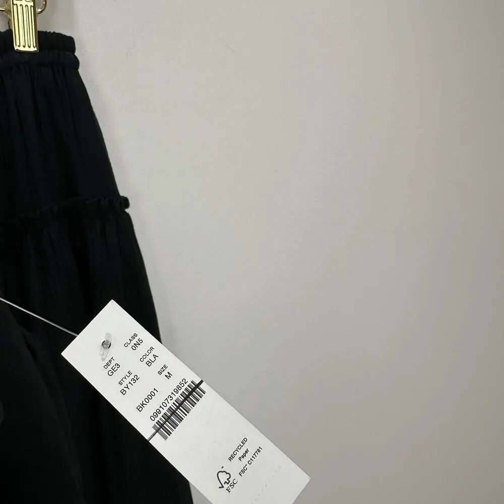 J.Crew Halter Top Skirt Set Airy Gauze Ruffle Resort Beach Boho Black Medium NWT - Image 9