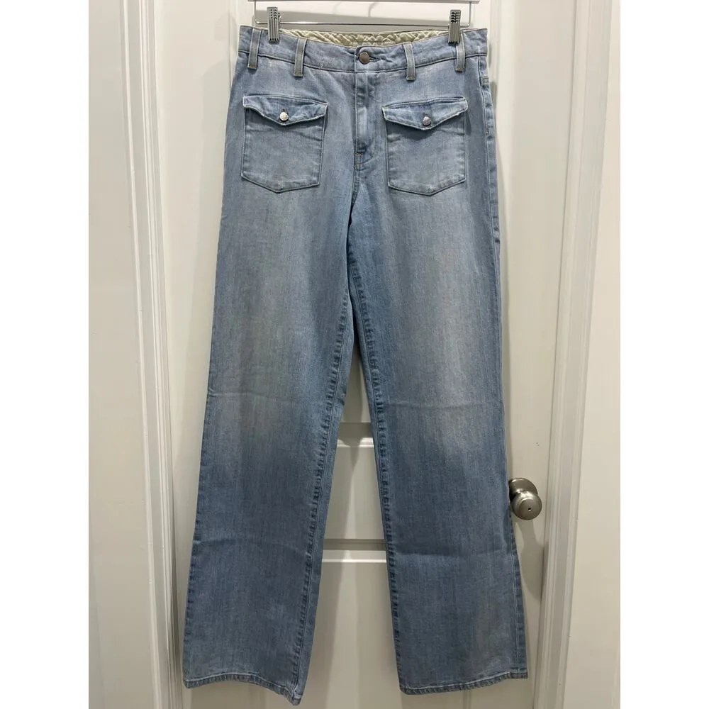 Stella McCartney 70’s Front Pocket Straight Leg High Rise Denim Jeans Sz 30 - Image 2