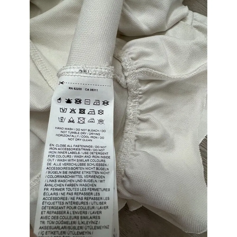 Fenty Puma Rihanna Dress Womens Ivory Polo Swing Ruffle Mini SZ M - Image 4