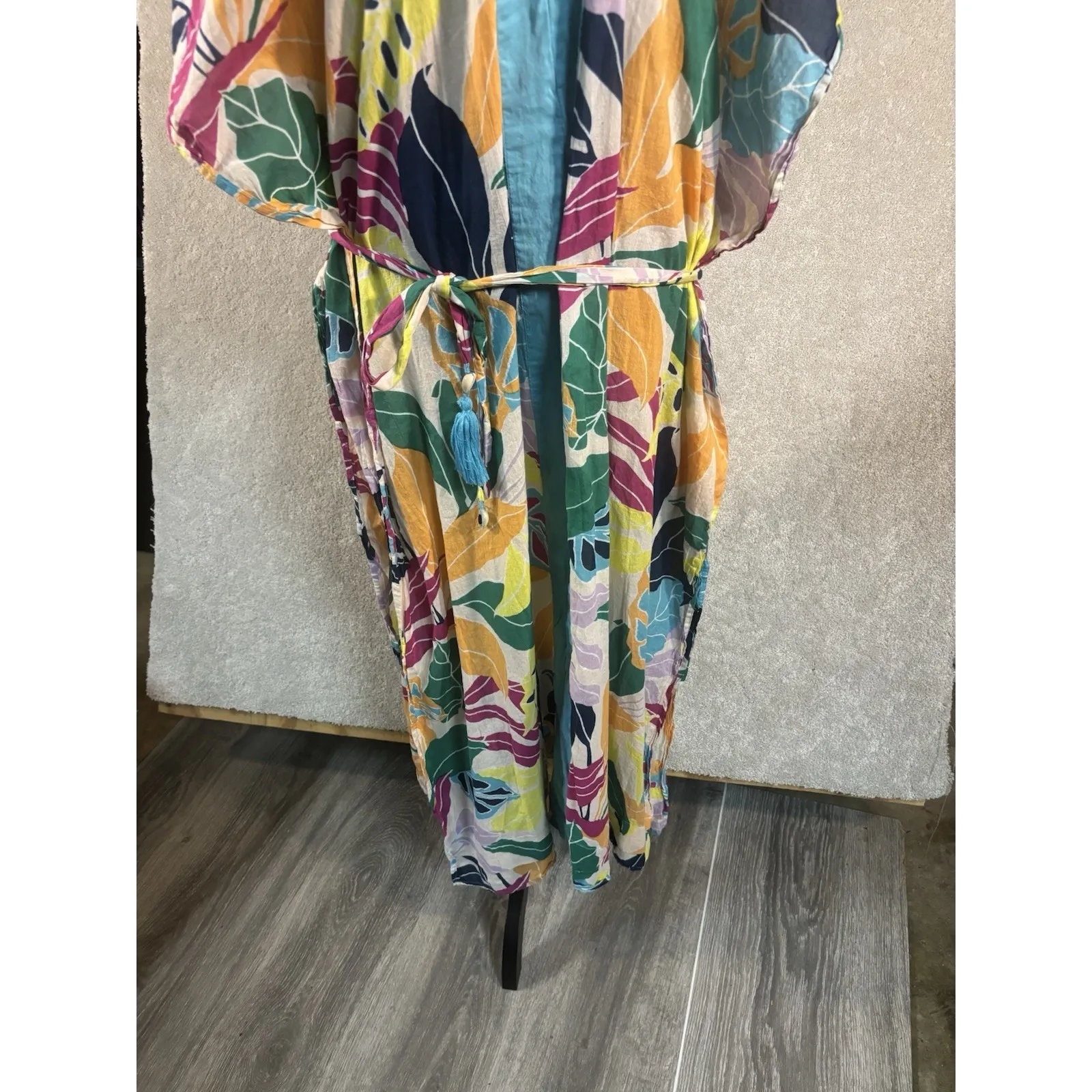 True Destinations Cover Up‎ Dress Women's M Colorful Multi Abstract Maxi - Image 2