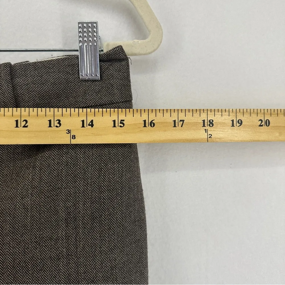 Ann Taylor Womens Dress Career Pants Gray Herringbone Wool Blend Size 4 - Image 3