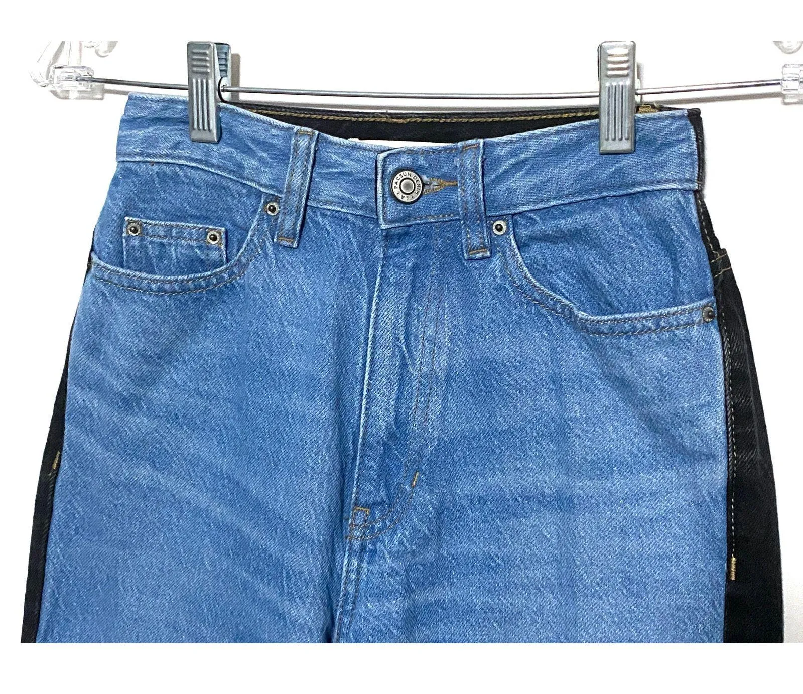 Pacsun 90s Boyfriend Two Tone Jeans Womens 22 Contrast Y2K Colorblock Retro Boho - Image 3