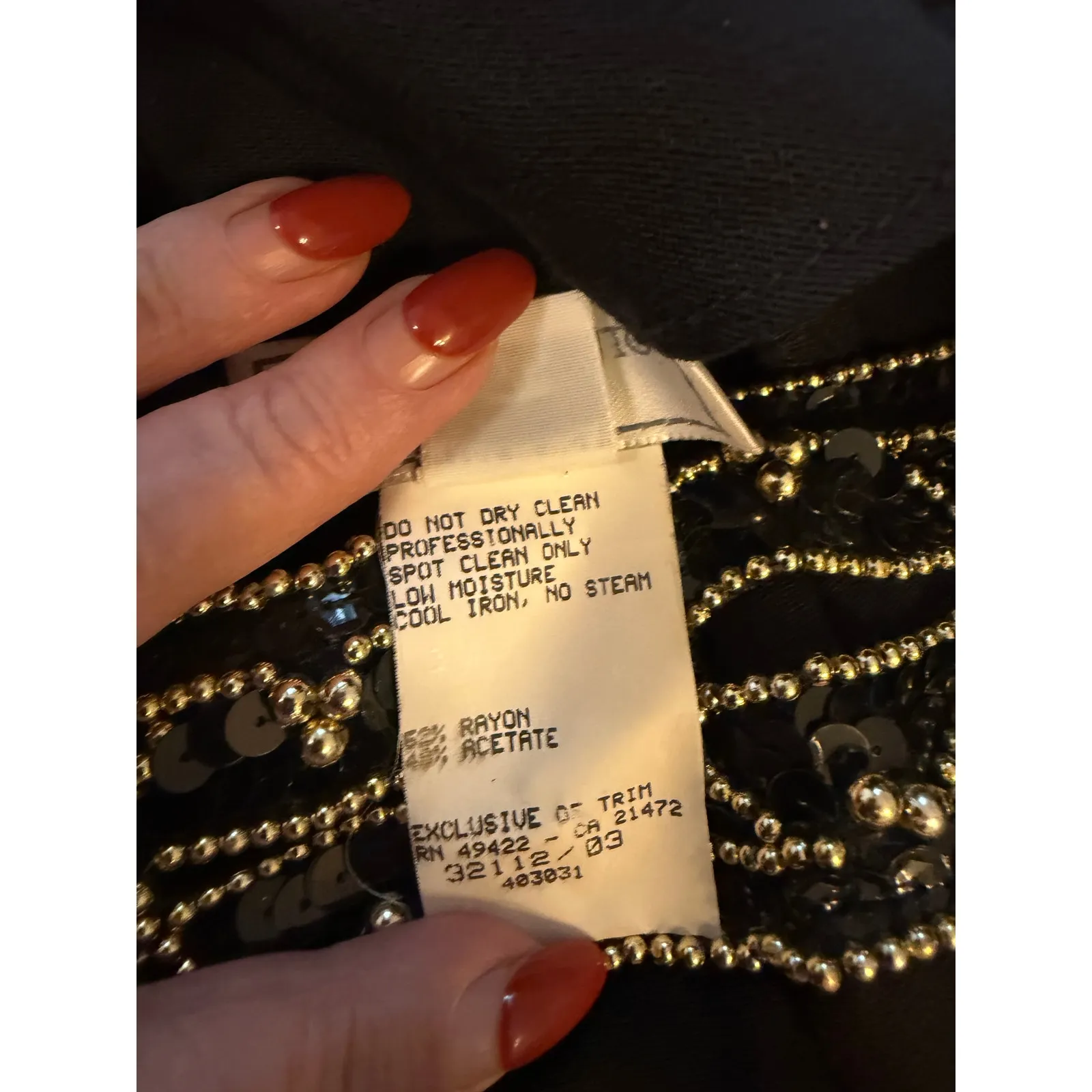 Vintage Jessica McClintock Gunne Sax Black Gown -Jeweled Choker - Size 10 ￼ - Image 9