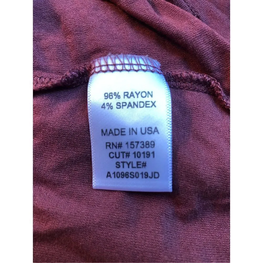 "HERE COMES THE SUN" Beatles George Harrison Song Burgundy slouchy tank crop top Red Size XL - Image 10