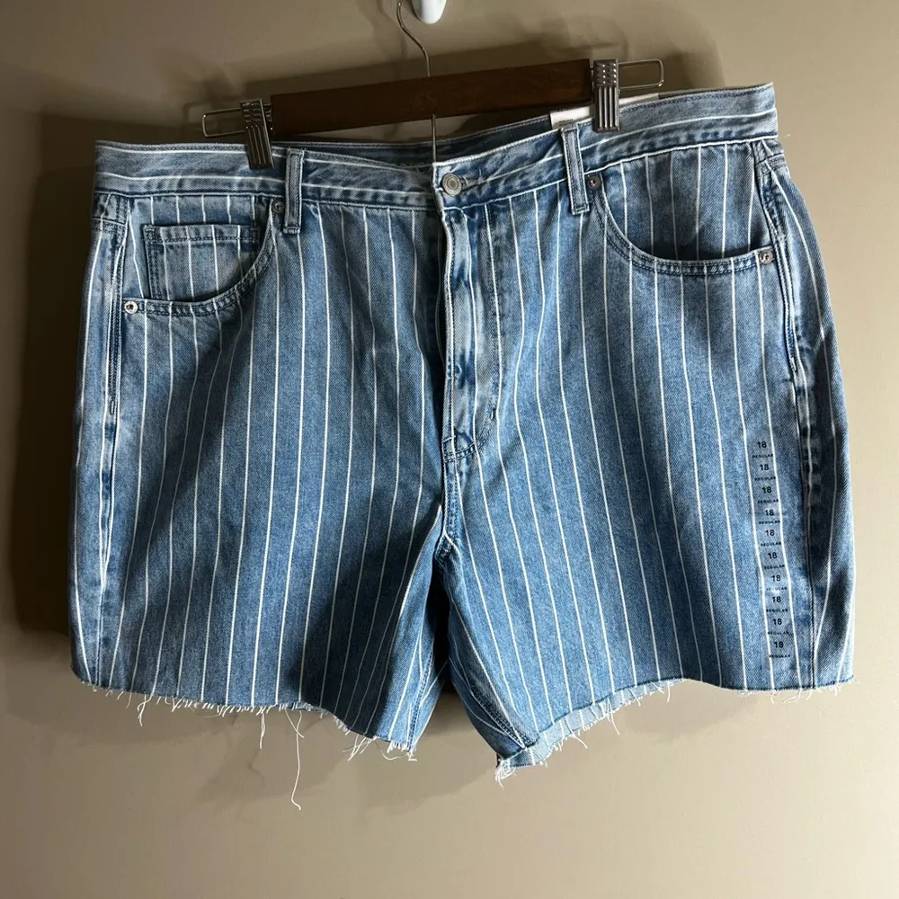 NWT American Eagle Outfitters mom jean retro indigo stripe 18 - Image 2