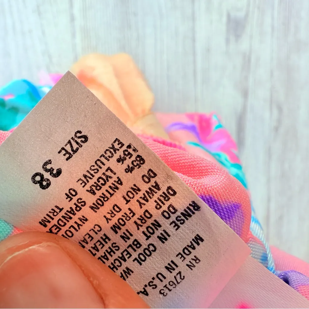 Vinatge rare nwt bbw big beautiful women tropical floral swimsuit swimwear 38 Pink Size L - Image 4