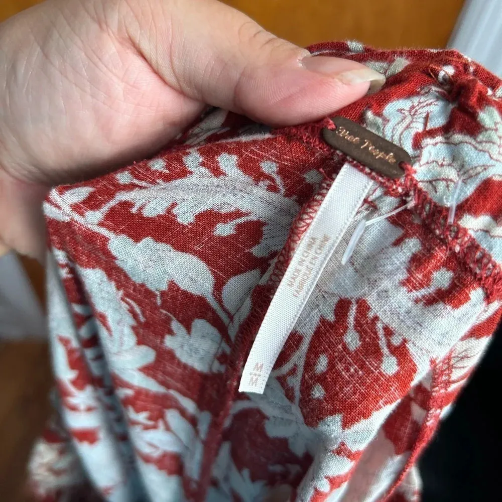 FREE PEOPLE SUNDAY SET FLORAL FLOWY PANTS - Image 4