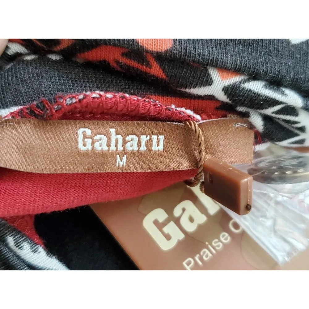 Gaharu Women's Red Polyester Cowl Neck Long Sleeve Knee Length Dress Size Medium - Image 12