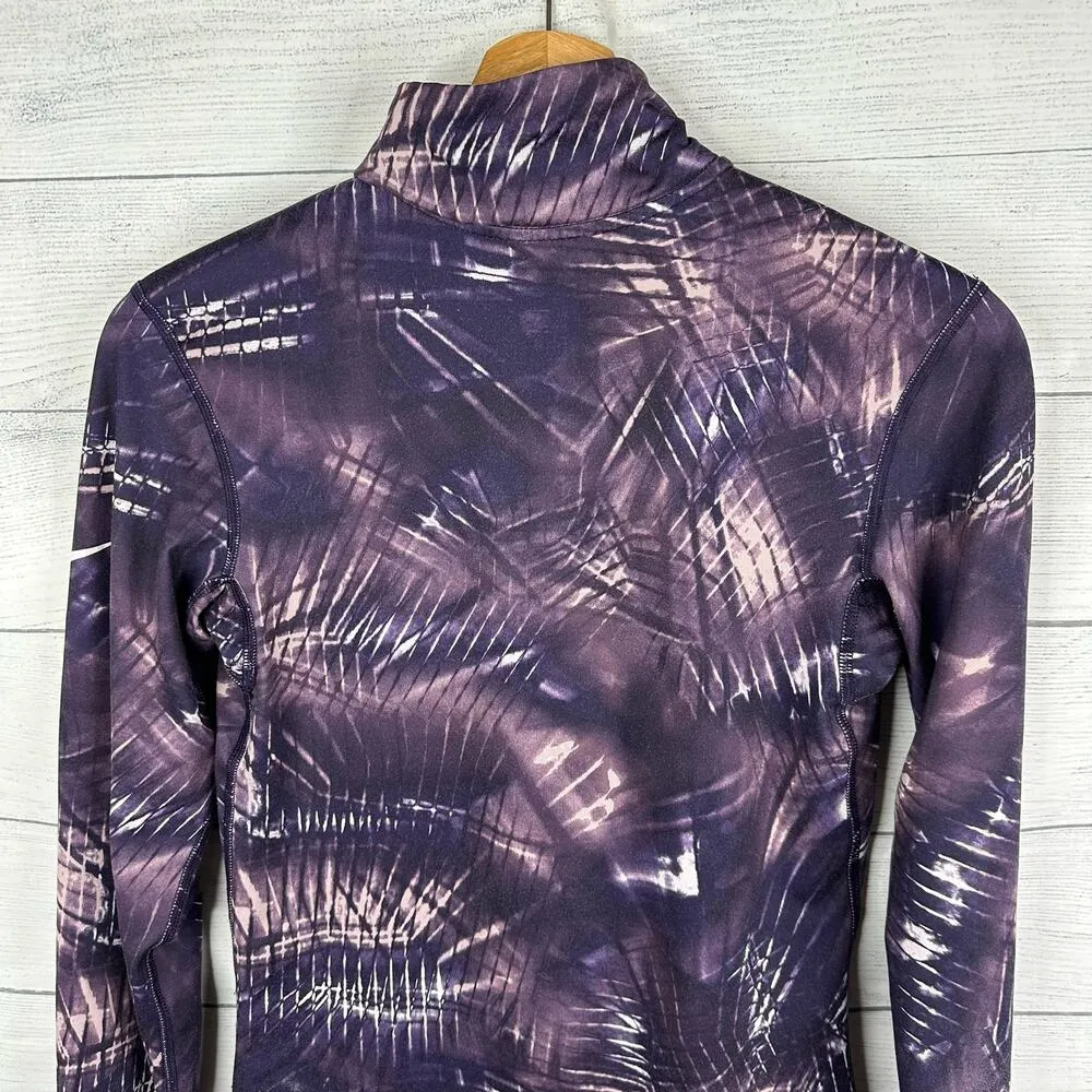 Nike Pro Womens size Small Warm Dri-Fit Half Zip Jacket Pullover Purple Dynasty - Image 6