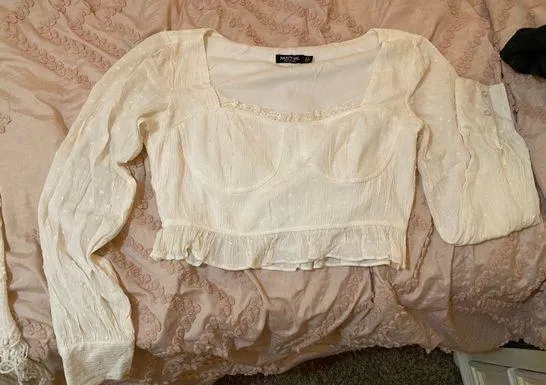 White Peplum Crop Top - Image 6