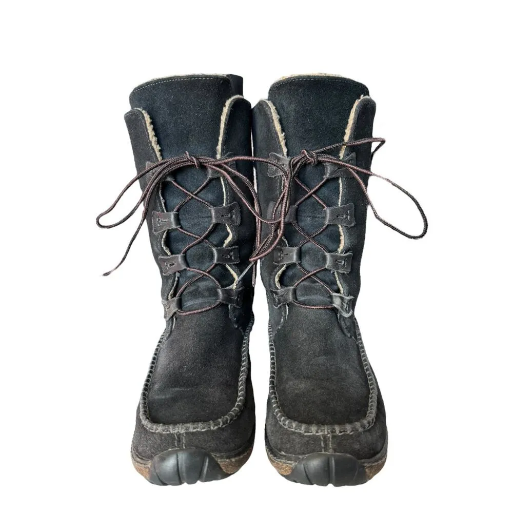 Timberland Fauna Tall Suede moccasin lace up Boots Black size 7.5 - Image 9