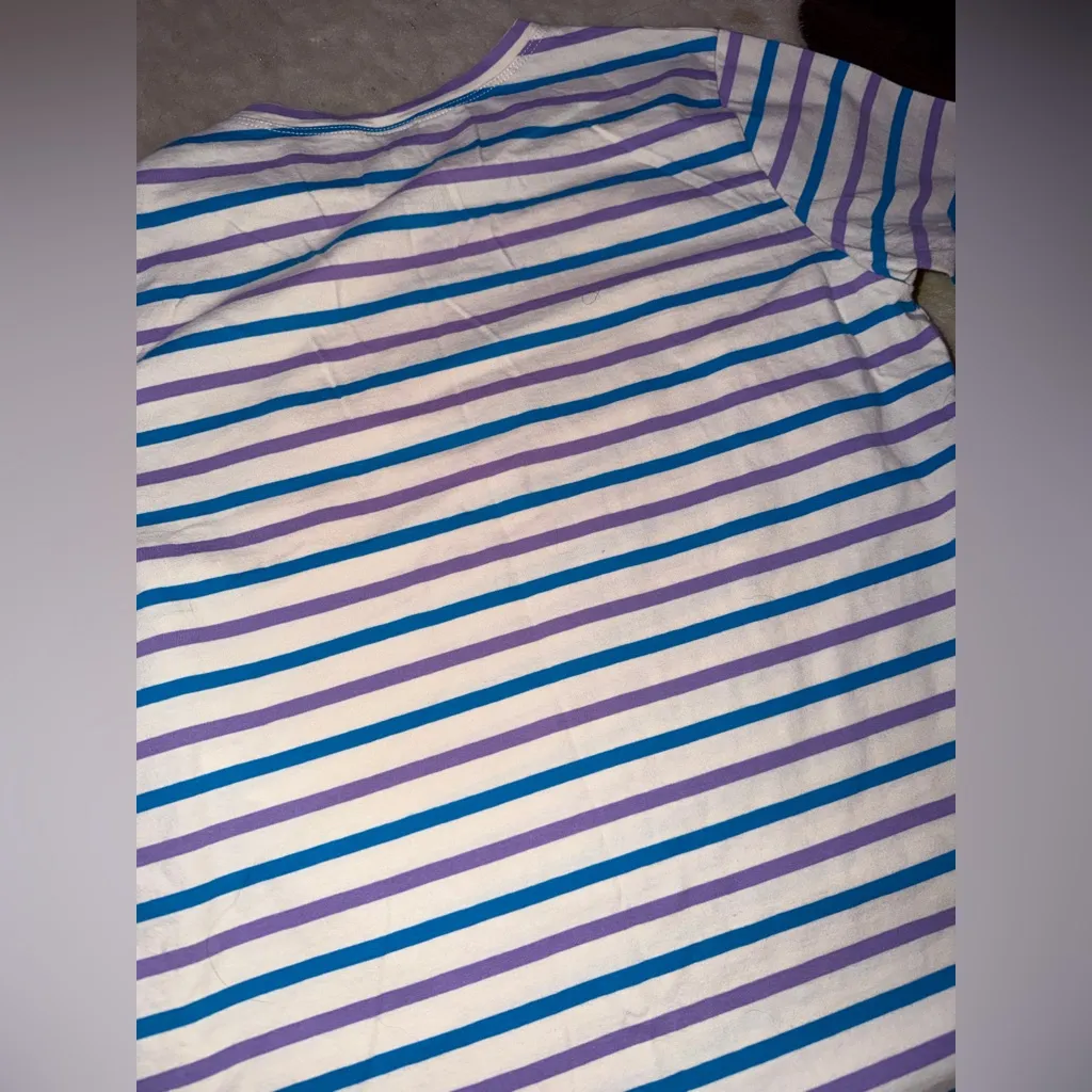 KULE THE MODERN STRIPE TEE NWOT $100 S purple / blue winter casual designer - Image 5