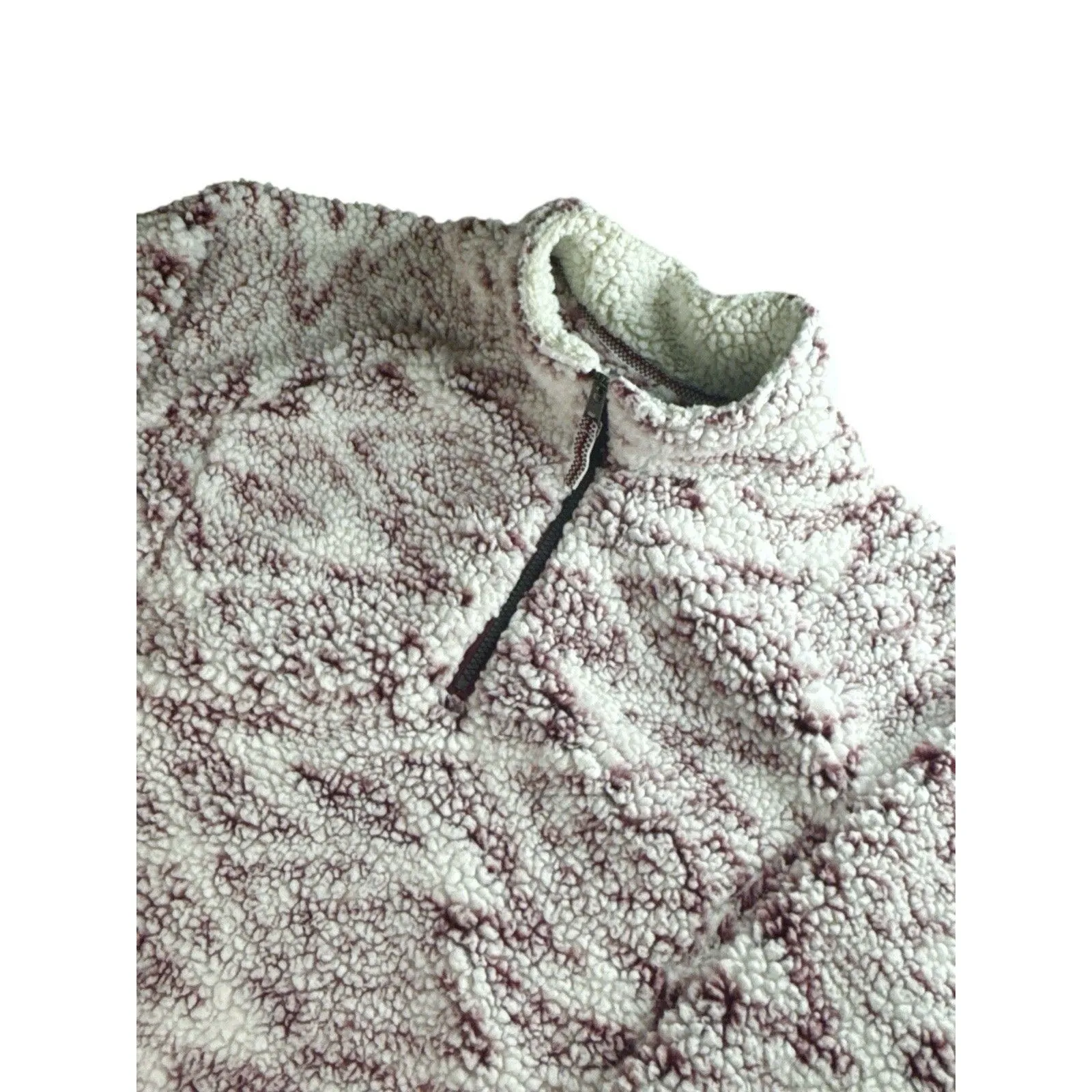 Cozy Sherpa Ikat Burgundy 1/4 Zip Pullover Sweatshirt XXL Cozy Casual Southwest - Image 2