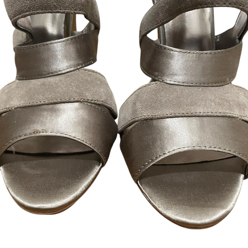 BCBGMAXAZRIA Rosalind Strappy Platform High Heel Sandals Mushroom Women 10M - Image 5