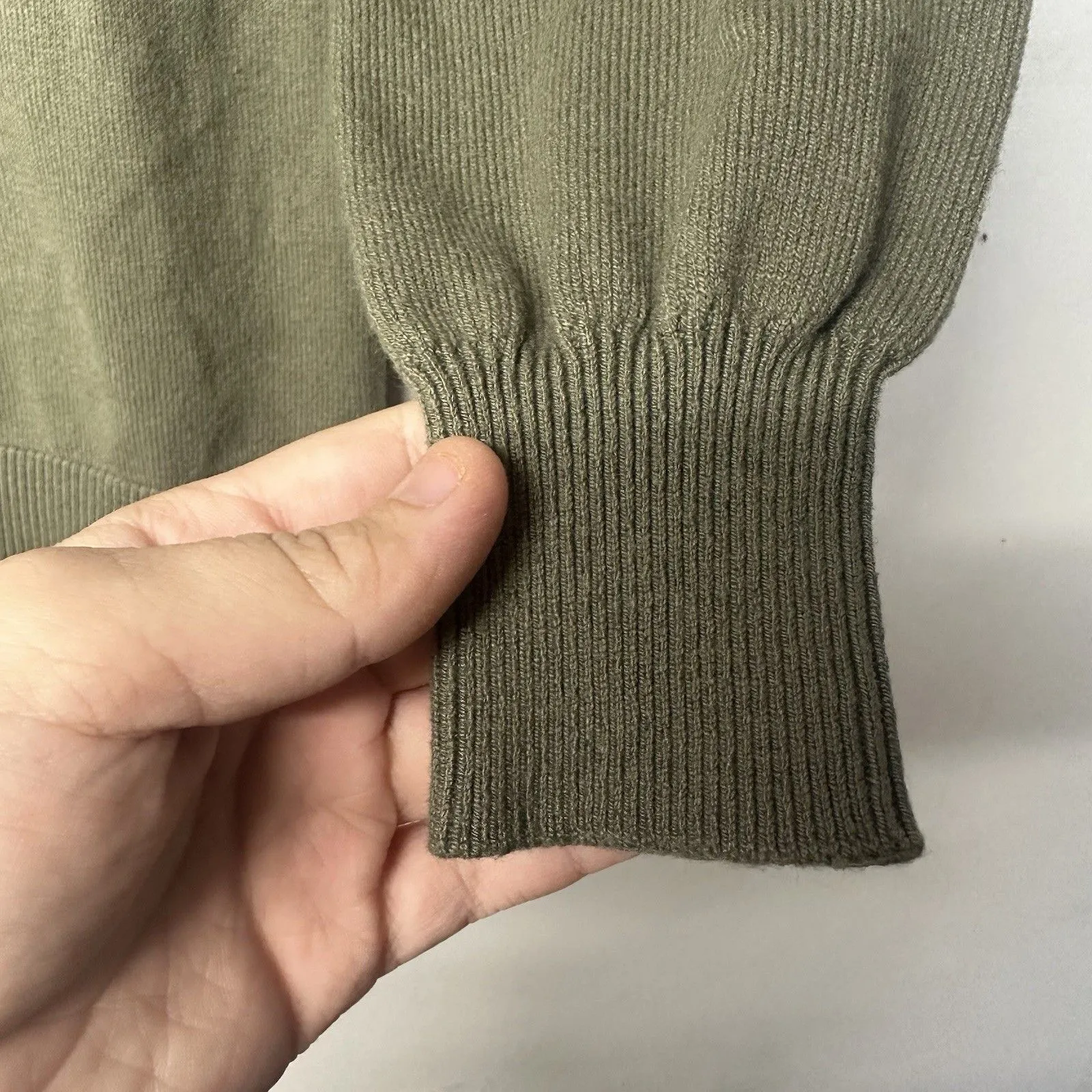 LOFT Women’s Petite Small Olive Green Turtleneck Sweater Ribbed Knit Top - Image 6