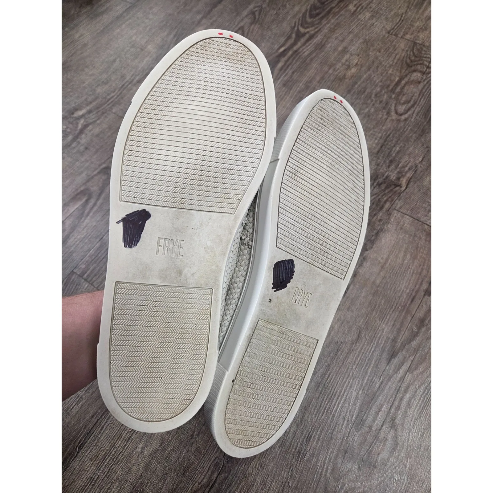 Frye Ivy Fray Woven Slip-on Light Gray Leather Sneakers Shoes flats 9.5 M - Image 8