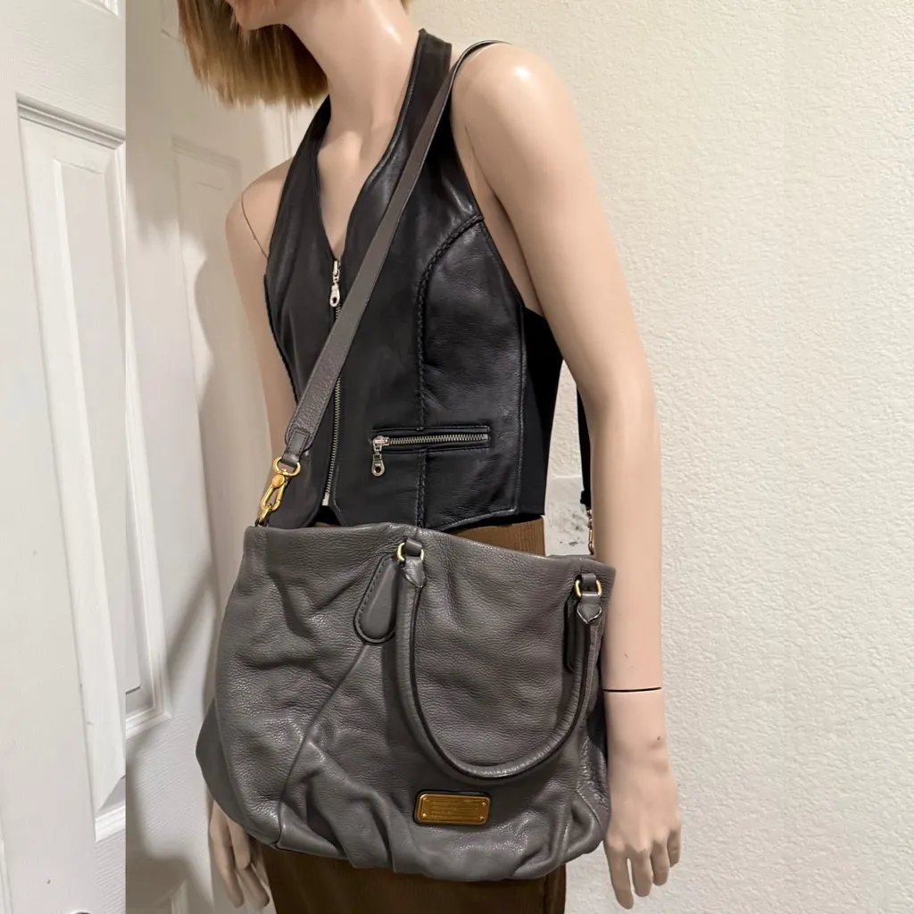 Marc By Marc Jacobs Q Fran Tote Dark Gray Pebbled Leather Satchel Shoulder Bag - Image 5