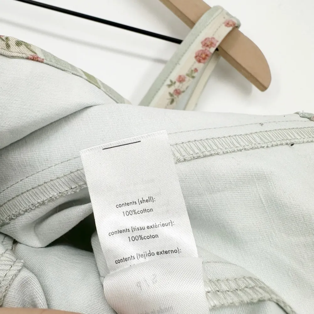 WEWOREWHAT Seamed Floral Striped Corset Top Pastel Green Women's Small - Image 7