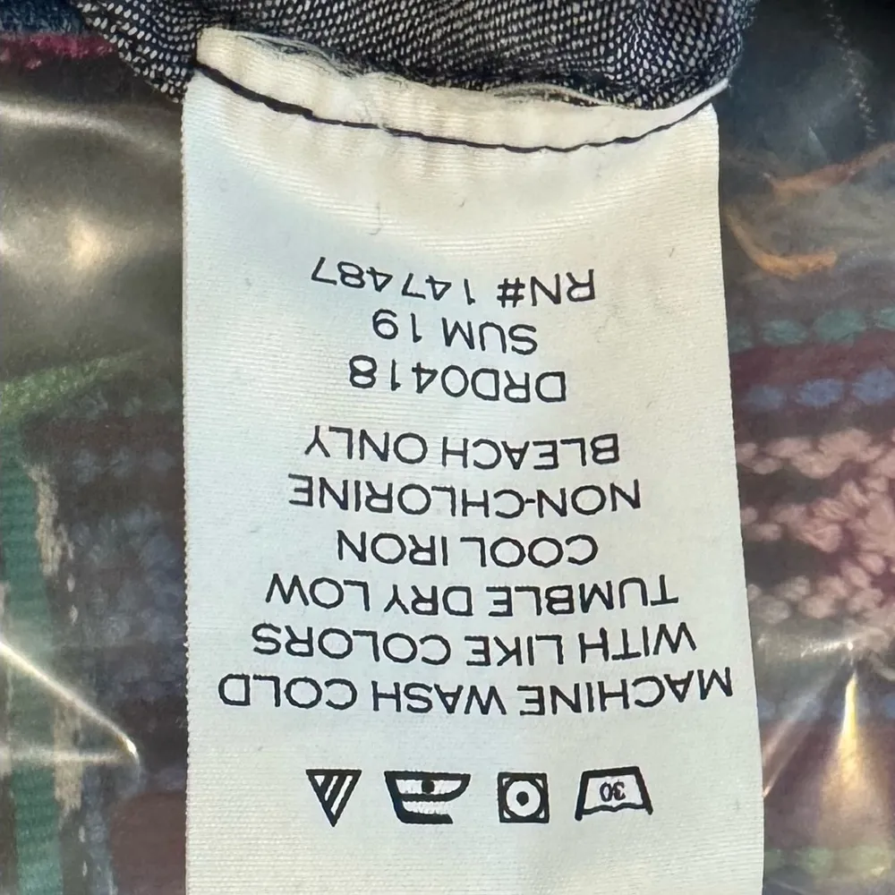 Draper James Chambray Denim Western Ruffle Shift Dress Bell Sleeve OfficeCore XS - Image 8