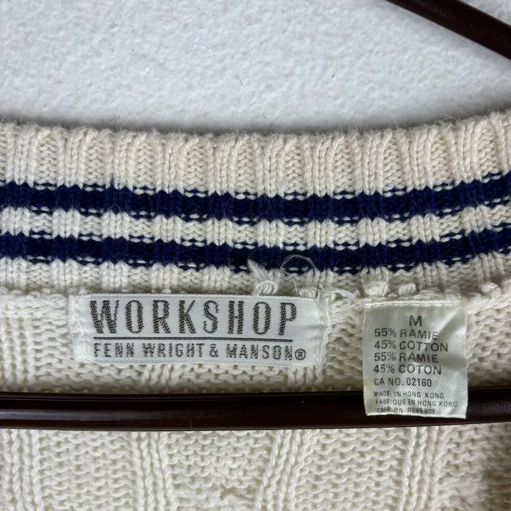 Vintage Fenn Wright & Manson M Workshop Nautical Button Up Knit Cardigan Sweater - Image 4