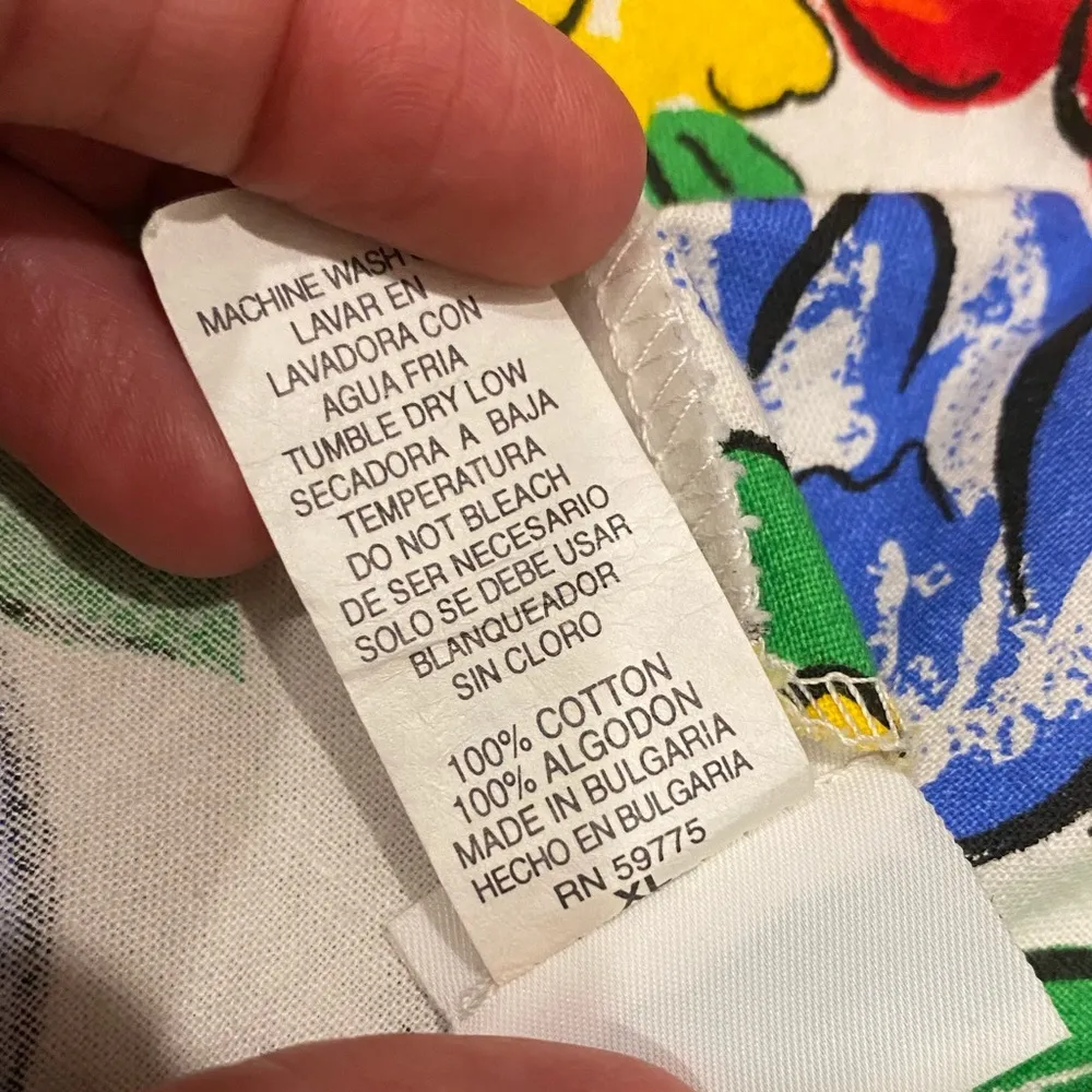 Vintage Hawaiian 90s tropical floral boho wrap crop top small Red - Image 5