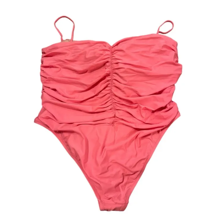 J. Crew Ruched Sweetheart‎ One Piece Swimsuit in Pink Sz 24 Plus NEW - Image 4
