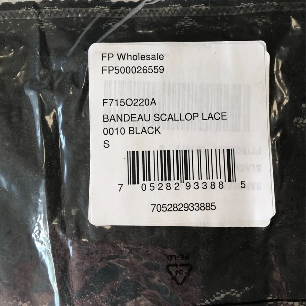 Free People Scallop Lace Bandeau Black New Small - Image 4