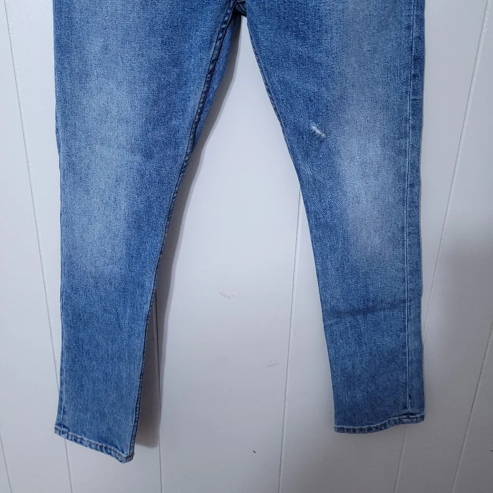 Warp + Weft Jeans Distressed Button Fly CDG Paris Cigarette Size 25x26 Blue - Image 3