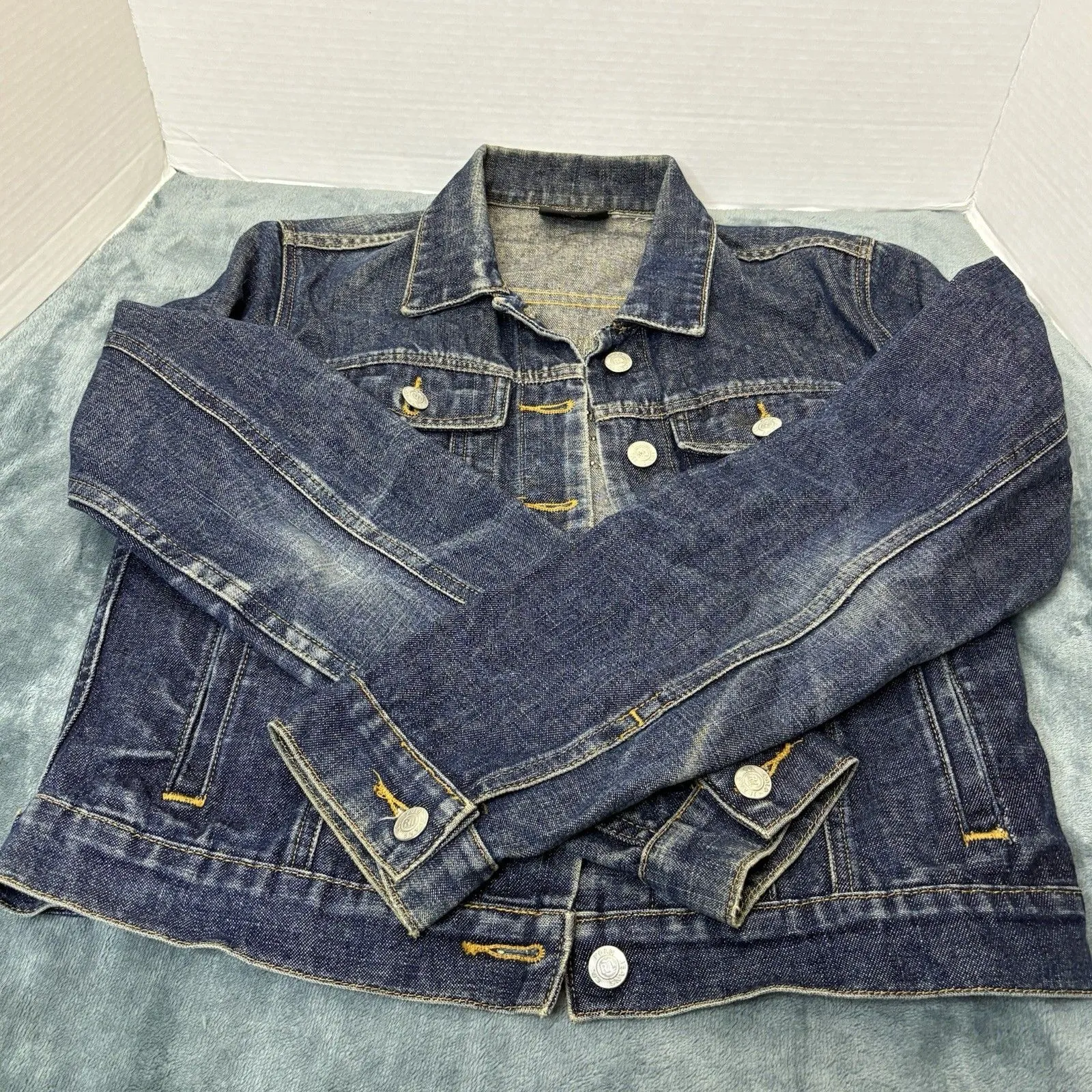 Polo Ralph Lauren Denim Jacket Rhinestone Flag Size Medium - Image 8