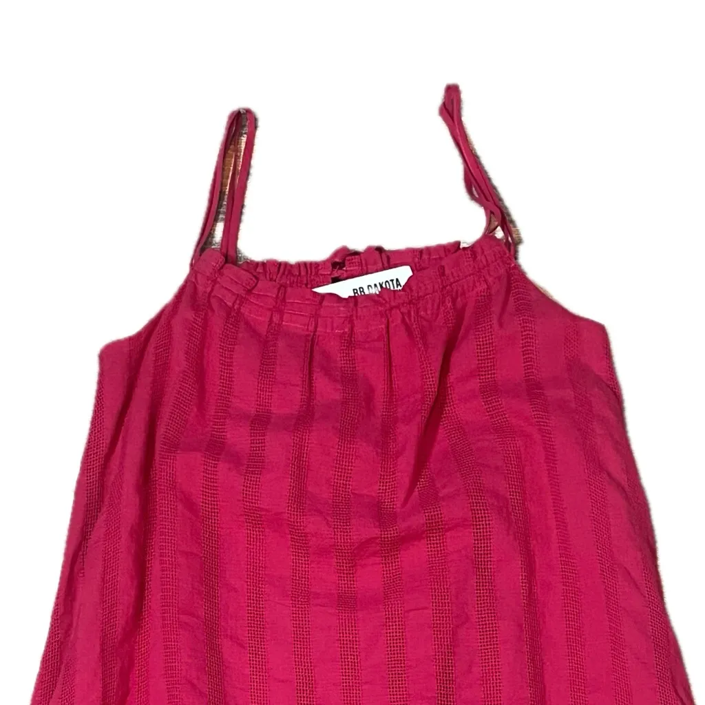 Steve Madden BB Dakota Spaghetti Strap Lined Bright Rose Pink Maxi Dress XS - Image 5