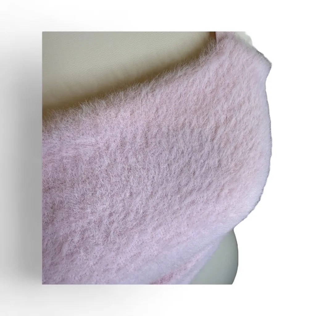 Gymshark Whitney Simmons Pink Eyelash Knit Bandeau Women’s Fuzzy Crop Top Size L - Image 4