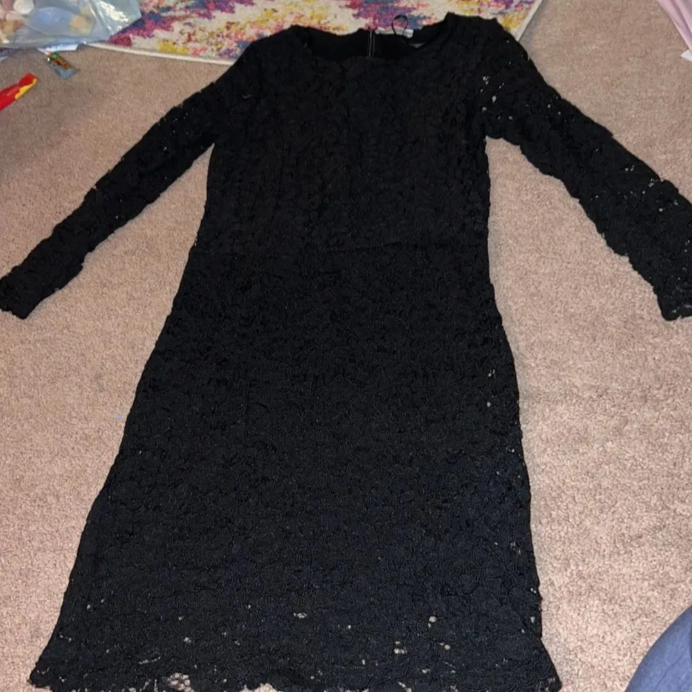 Zara black lace dress M - Image 2